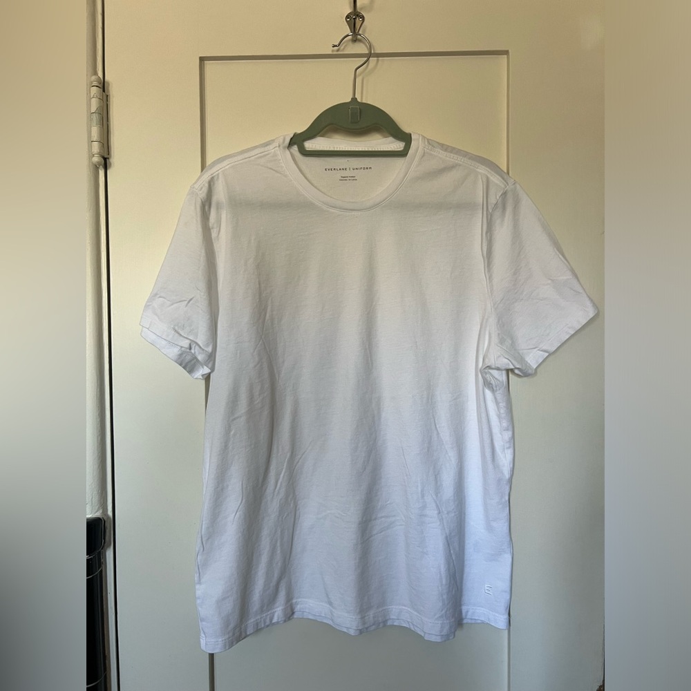 EVERLANE Premium Weight Crew ‘Uniform’ T-shirt in White, Size L